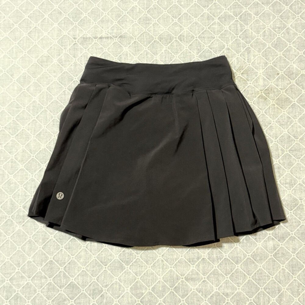 Lululemon Side-Pleat High-Rise Tennis Skirt Black Size 0